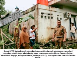 Angin Puting Beliung di Desa Toapaya Selatan Rusak 14 Rumah, 1 Rusak Berat…