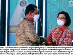 WTP 12 Kali Berturut-Turut, Pemprov Kepri dapat Penghargaan dari Kementerian Keuangan…