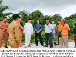 Ansar Ahmad Tinjau Pedestarian Jalan Bandara RHF:  Berkhas Bunga Sakura, Bunga Tanjung dan Pohon Pinang…
