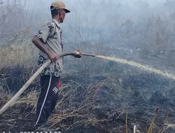 Pjs Penghulu Salman Ikut Berjibaku, Ini Ucapnya Kepada Teman Yang Berjuang Padamkan Api (KARHUTLA) di Pasir Limau Kapas.