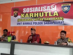 Kapolsek Sabak Barat Melaksanakan Sosialisai Karhutla di Kelurahan Teluk Dawan
