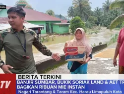 Banjir Sumbar, Bukik Soriak Land & AET Travel Bagikan Ribuan Mie Instan di Dua Nagari Kec. Harau