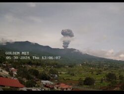 Erupsi Gunung Marapi Bukit Tinggi Terus Terjadi, Asap Sampai Setinggi Dua Kilometer.