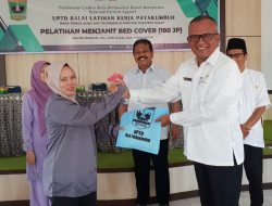 UPTD BLK Payakumbuh Disnakertrans Sumbar Buka Pelatihan Menjahit Bed Cover di Nagari Baringin Batusangkar