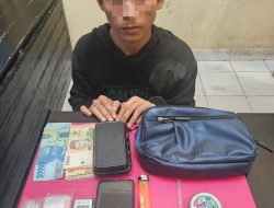 Tim Unit Reskrim Polsek Koto Gasib Amankan Satu Orang Pria Diduga Pelaku Penyalahgunaan Narkotika.