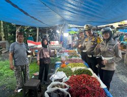 Sat Lantas Polres Siak grebek Pasar Geronggang Kecamatan Mempura Kabupaten Siak dalam rangka Cooling Sistem Pilkada Damai 2024