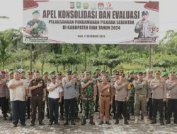 Polres Siak dan Kodim 0322 Siak Gelar Apel Konsolidasi dan Evaluasi Pelaksanaan Pengamanan Pilkada Serentak 2024 di Kabupaten Siak