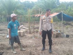 Polsek Kuantan Hilir Cek Lahan Ketahanan Pangan Desa Pulau Baru Dukung Program ASTA CITA Presiden RI