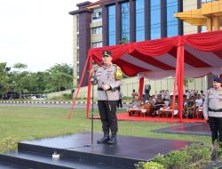 Polda Riau Mengadakan Apel Gelar Pasukan Operasi Keselamatan Lancang Kuning 2025 Di Mapolda Riau