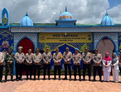 Wakapolres Siak Sambut Tim Pengawasan Operasi Ketupat 2025 di Pos Pam Terpadu Polsek Siak