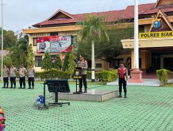 Kapolres Siak Pimpin Apel Pagi, Tekankan Profesionalisme dan Sikap _Open_ kepada seluruh personel Polres Siak