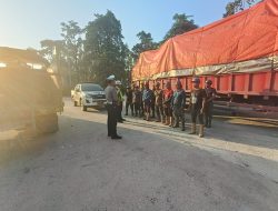 Cegah Pelanggaran dan Kecelakaan, Polsek Tualang Sosialisasikan Bahaya Kendaraan ODOL