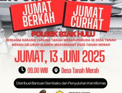 Polsek Siak Hulu dan Karang Taruna Tanah Merah Bersama Elemen Masyarakat Gelar Pembagian Sembako 