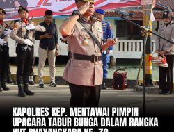 Kapolres Kep. Mentawai Pimpin Upacara Tabur Bunga Dalam Rangka Hut Bhayangkara Ke- 79