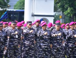 Danpasmar 1 Dampingi Kasal Tinjau Prajurit Pasmar 1 Saat Amankan Gedung DPR/MPR RI