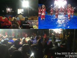 Malam Puncak penutupan HUT RI ke – 80 Warga RW 012 kel.srimeranti tetap Semangat Meski Hujan mengguyur.