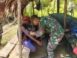 Satgas Yonif 131/Brajasakti Hadirkan Layanan Kesehatan di Kampung Sawiyatami Perbatasan Papua