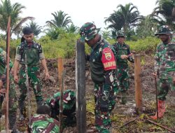 Satgas Yonif 123/Rajawali Bantu Bangun Rumah Pendeta di Kampung Mabul, Distrik Koroway