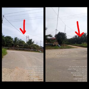 MENGANCAM NYAWA! Diduga Tanpa SPT dan SPK PLN, Pemindahan dan Penyeberangan Kabel Tegangan Tinggi SKU ke Trafo LISDES Sukapulung Minas Barat Rendah, Bahayakan Mobil RIG PHR yang Melintas, PLN dan PHR: Tak Ada Laporan