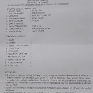 WASPADA..! Modus Penipuan Surat Tilang ETLE Palsu Mengatasnamakan DITLANTAS POLDA SUMBAR Beredar di Pasaman Bara
