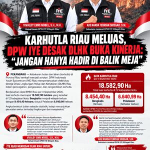 KARHUTLA RIAU MELUAS, DPW IYE DESAK DLHK BUKA KINERJA: “JANGAN HANYA HADIR DI BALIK MEJA